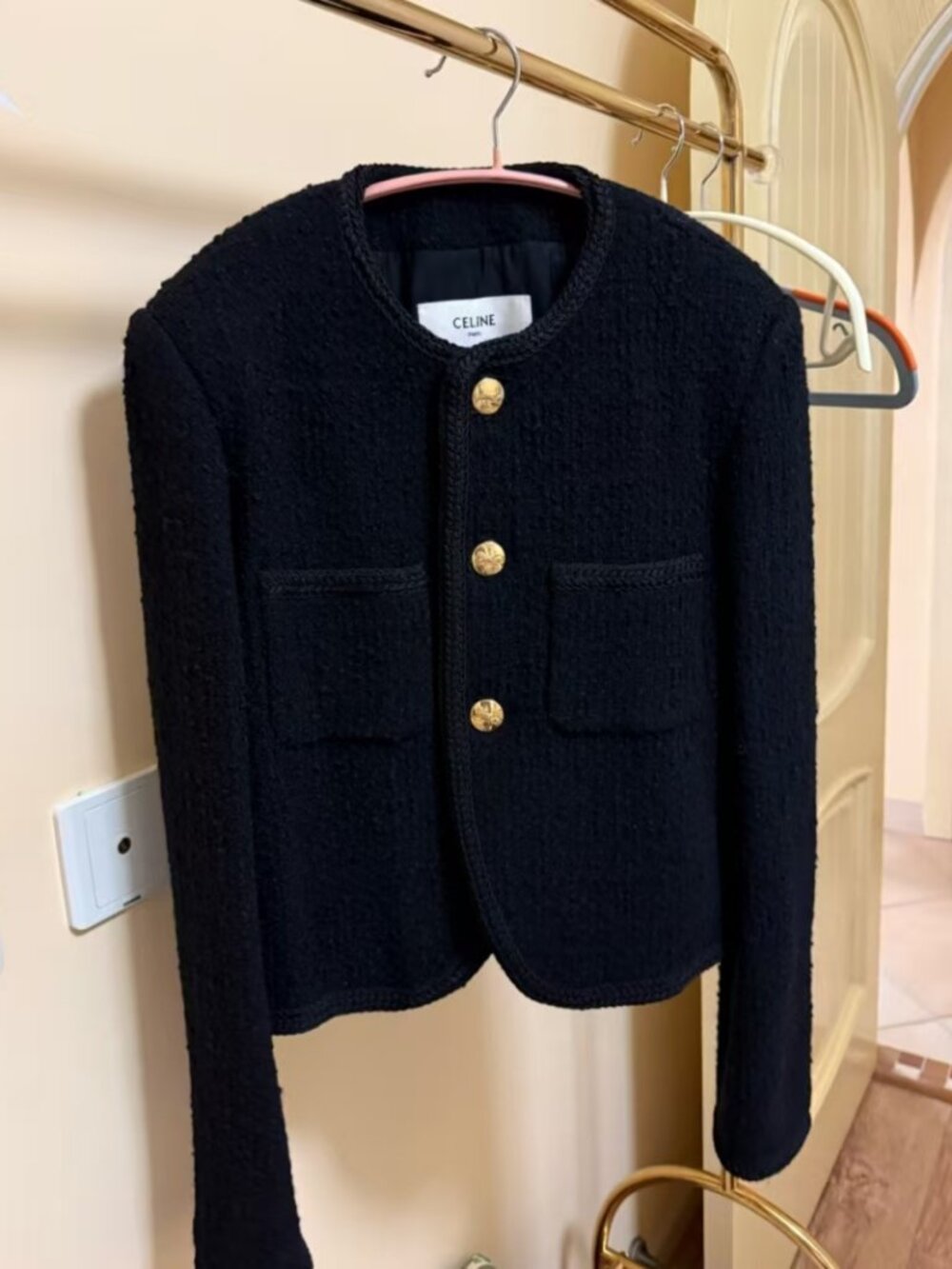 Celine Tweed Gold Button Jacket
